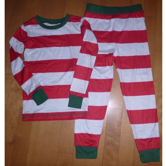 Boys Girls Toddler Jelli Fish STRIPED CHRISTMAS Pajamas Size 2T 3T  Elf NWT - Picture 1 of 1